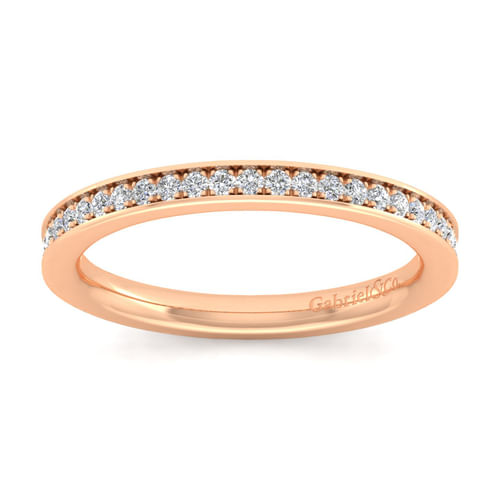14K Rose Gold Matching Diamond Wedding Band