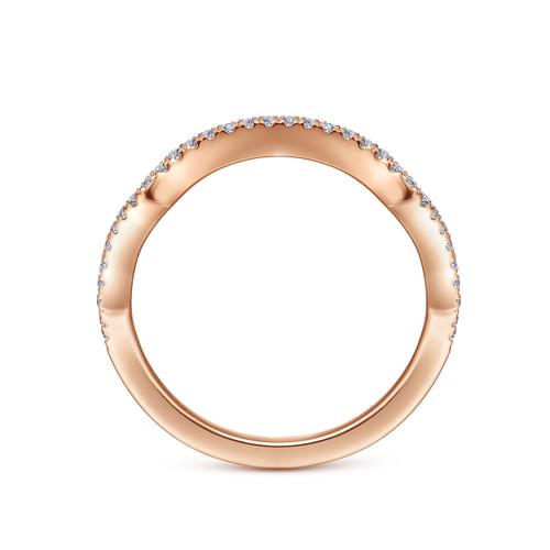 14K Rose Gold Matching Diamond Wedding Band
