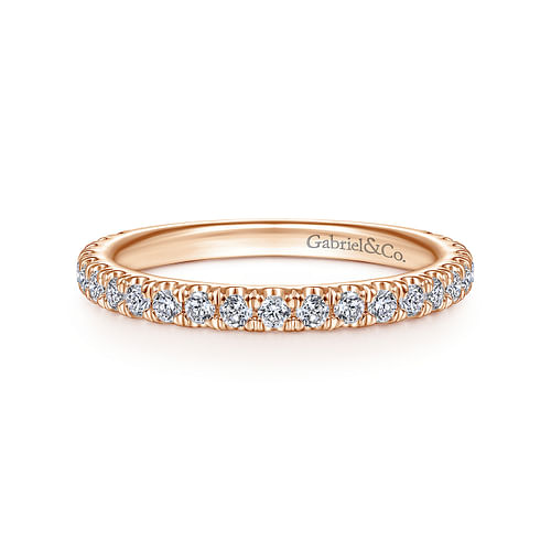 14K Rose Gold Matching Diamond Wedding Band