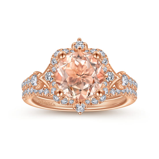 14K Rose Gold Matching Diamond Wedding Band angle 4