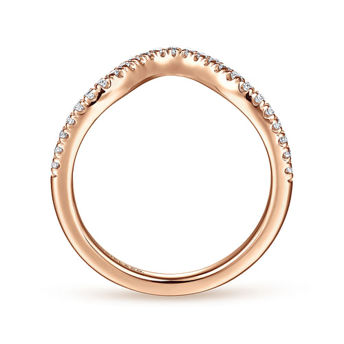 14K Rose Gold Matching Diamond Wedding Band