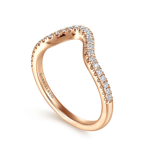 14K Rose Gold Matching Diamond Wedding Band