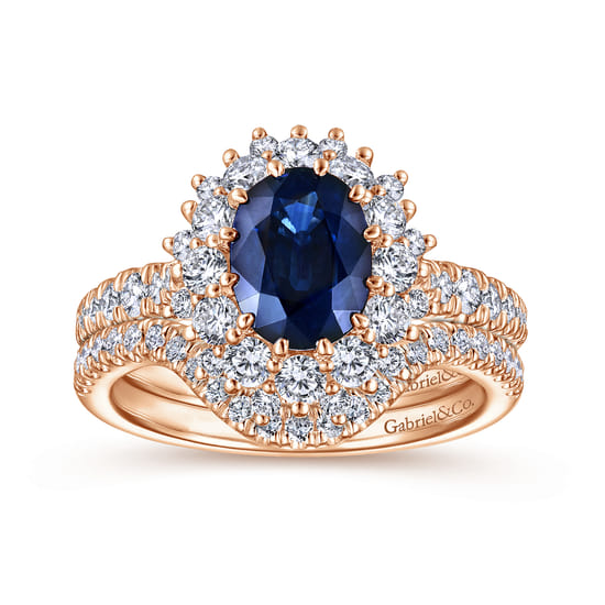 14K Rose Gold Matching Diamond Wedding Band angle 4