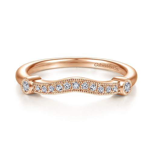 14K Rose Gold Matching Diamond Wedding Band