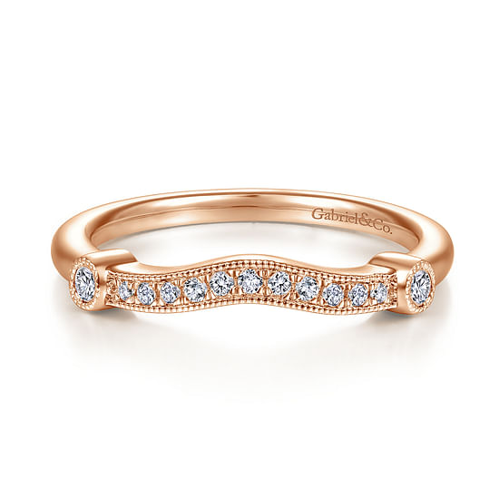 Gabriel - 14K Rose Gold Matching Diamond Wedding Band