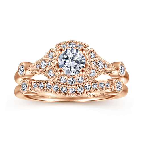 14K Rose Gold Matching Diamond Wedding Band