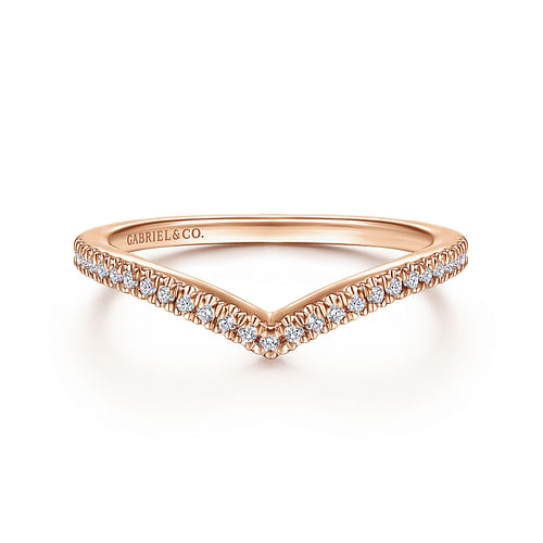 14K Rose Gold Matching Diamond Wedding Band