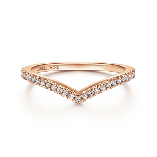 Gabriel - 14K Rose Gold Matching Diamond Wedding Band