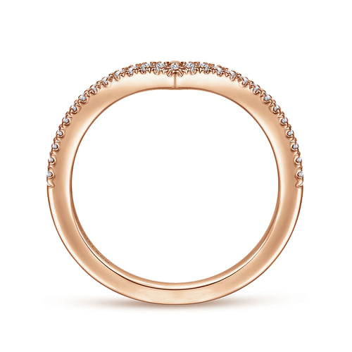 14K Rose Gold Matching Diamond Wedding Band