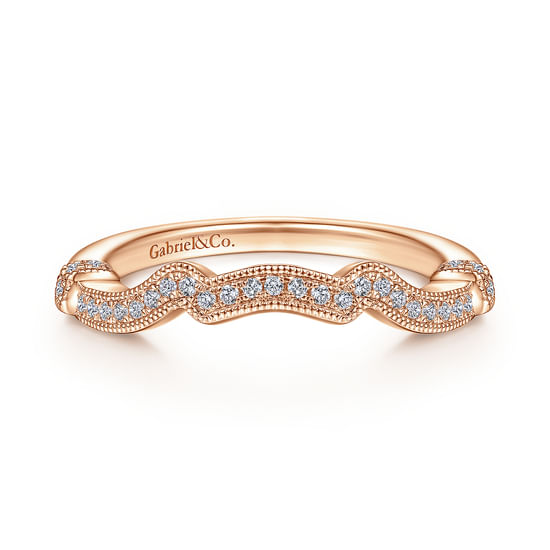 Gabriel - 14K Rose Gold Matching Diamond Wedding Band