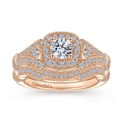 14K Rose Gold Matching Diamond Wedding Band