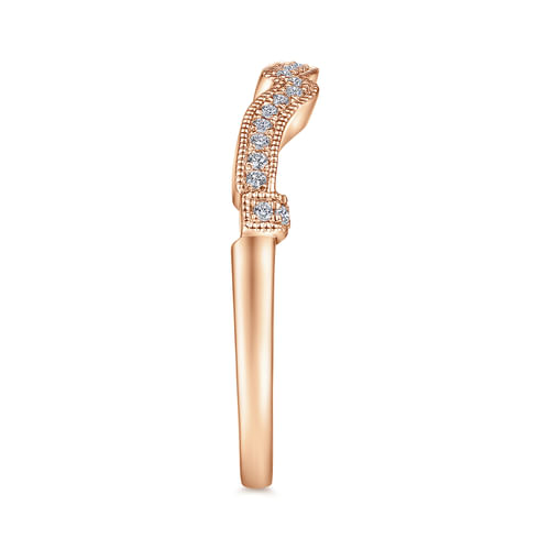 14K Rose Gold Matching Diamond Wedding Band