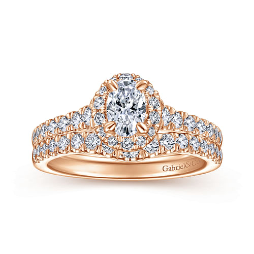 14K Rose Gold Matching Diamond Wedding Band