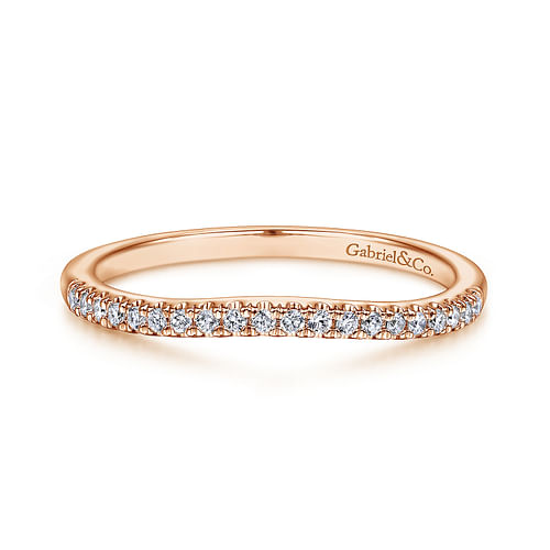14K Rose Gold Matching Diamond Wedding Band