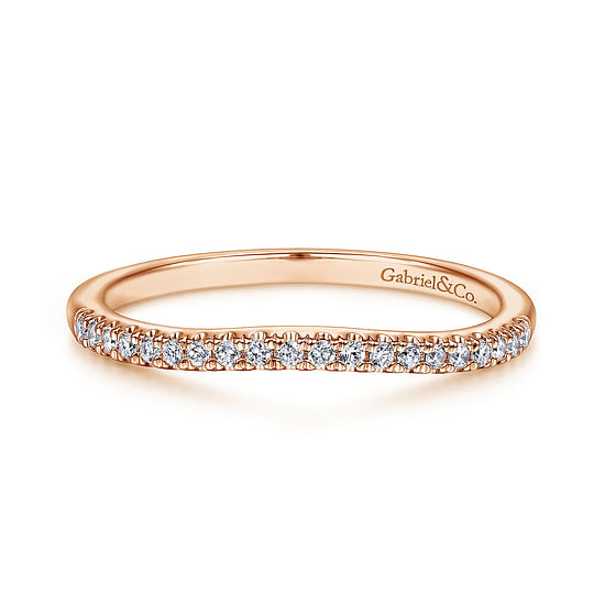 Gabriel - 14K Rose Gold Matching Diamond Wedding Band