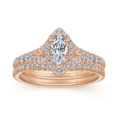 14K Rose Gold Matching Diamond Wedding Band
