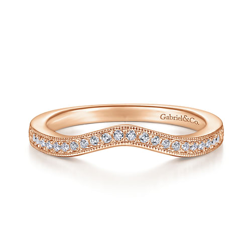 14K Rose Gold Matching Diamond Wedding Band