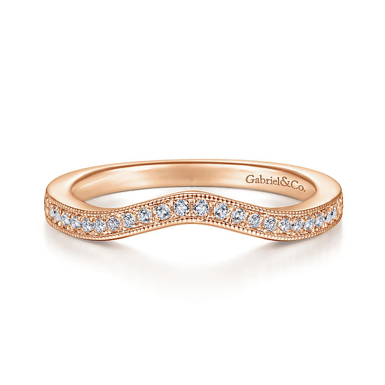 Gabriel - 14K Rose Gold Matching Diamond Wedding Band