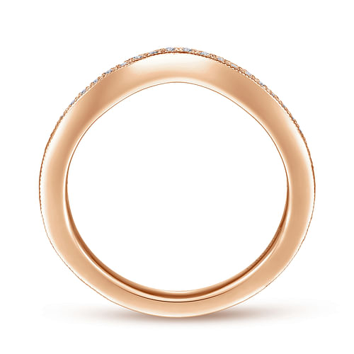 14K Rose Gold Matching Diamond Wedding Band