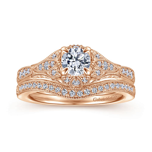 14K Rose Gold Matching Diamond Wedding Band