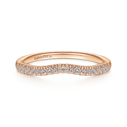 14K Rose Gold Matching Diamond Wedding Band