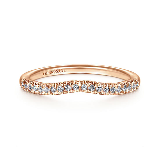 Gabriel - 14K Rose Gold Matching Diamond Wedding Band