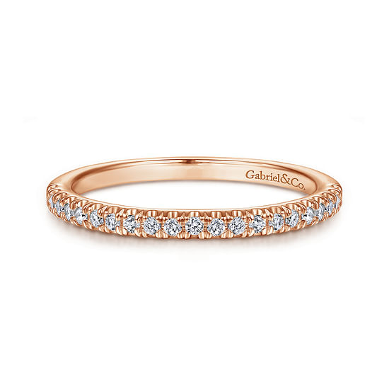 Gabriel - 14K Rose Gold Matching Diamond Wedding Band