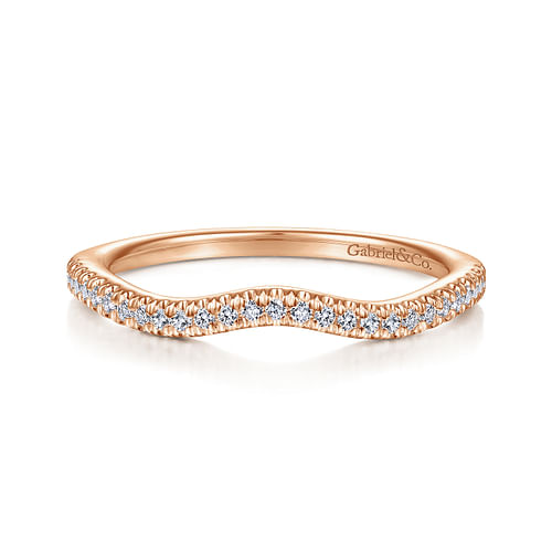 14K Rose Gold Matching Diamond Wedding Band