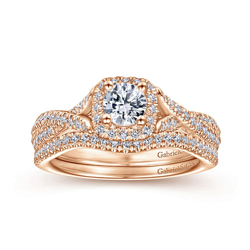 14K Rose Gold Matching Diamond Wedding Band