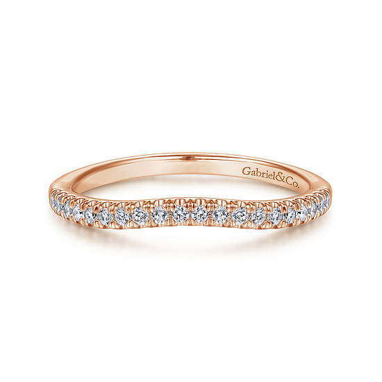 Gabriel - 14K Rose Gold Matching Diamond Wedding Band