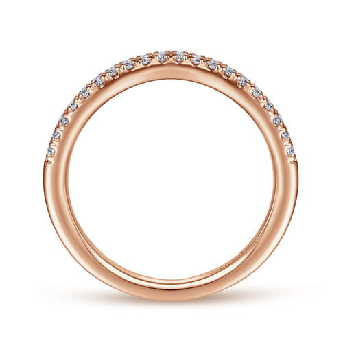 14K Rose Gold Matching Diamond Wedding Band