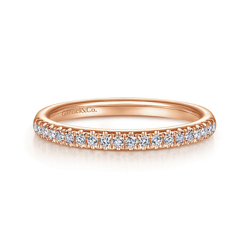 14K Rose Gold Matching Diamond Wedding Band