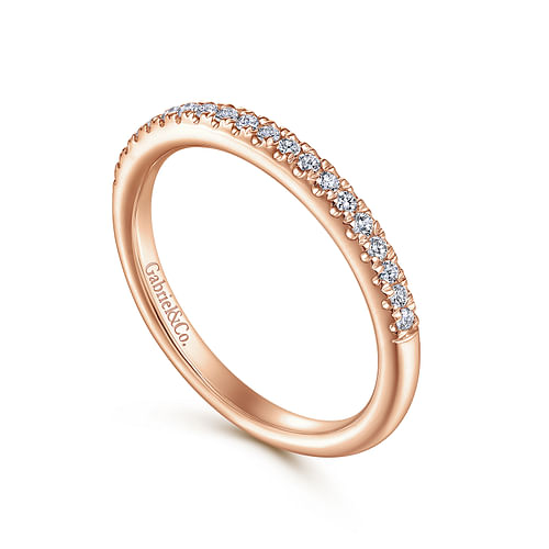 14K Rose Gold Matching Diamond Wedding Band