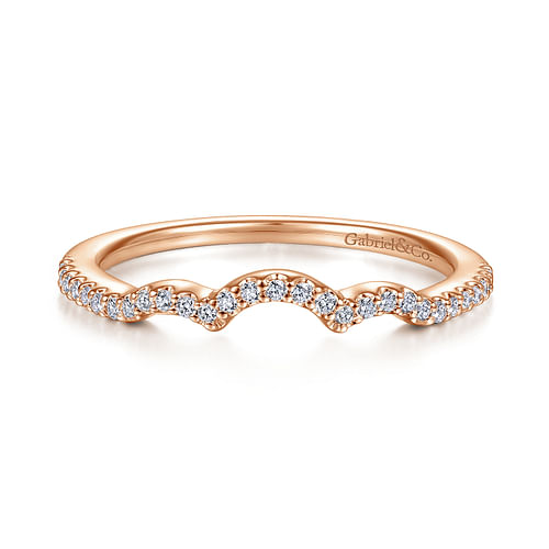 14K Rose Gold Matching Diamond Wedding Band