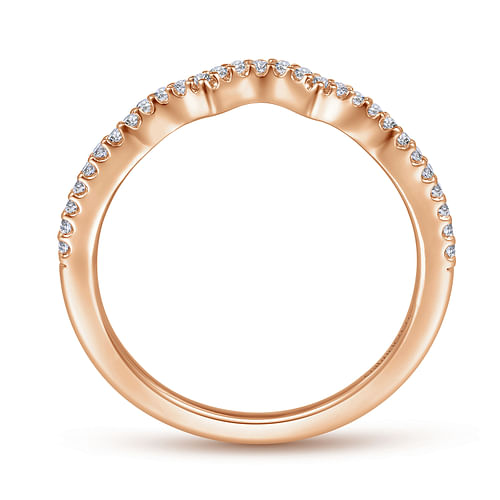 14K Rose Gold Matching Diamond Wedding Band