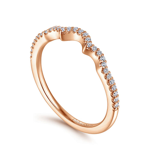 14K Rose Gold Matching Diamond Wedding Band