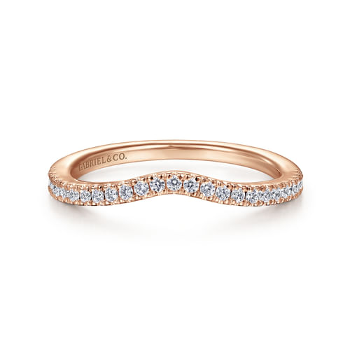 14K Rose Gold Matching Diamond Wedding Band
