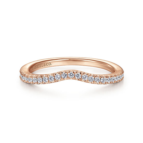 Gabriel - 14K Rose Gold Matching Diamond Wedding Band