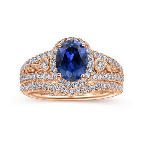 14K Rose Gold Matching Diamond Wedding Band