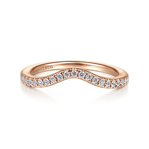 14K Rose Gold Matching Diamond Wedding Band