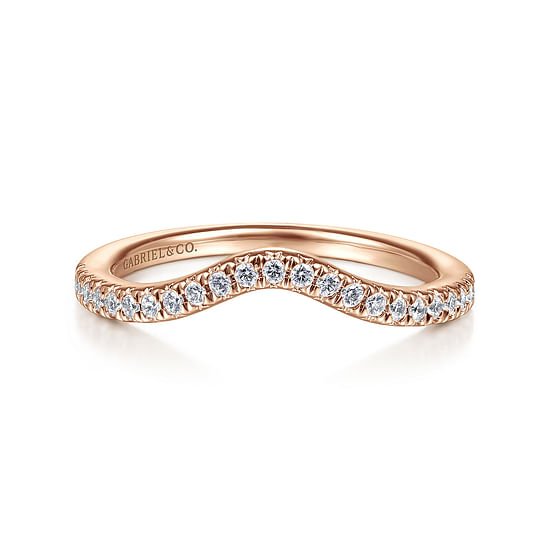 Gabriel - 14K Rose Gold Matching Diamond Wedding Band