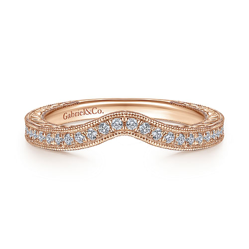 14K Rose Gold Matching Diamond Wedding Band