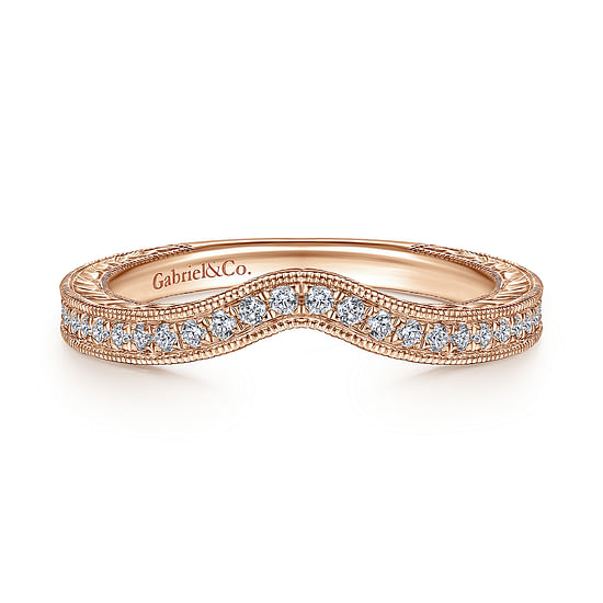 Gabriel - 14K Rose Gold Matching Diamond Wedding Band