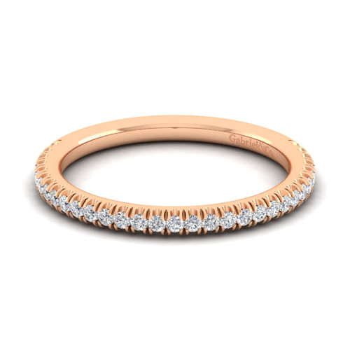 14K Rose Gold Matching Diamond Wedding Band