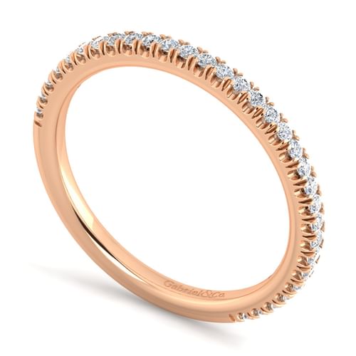 14K Rose Gold Matching Diamond Wedding Band