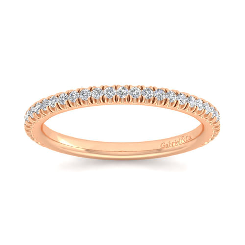 14K Rose Gold Matching Diamond Wedding Band