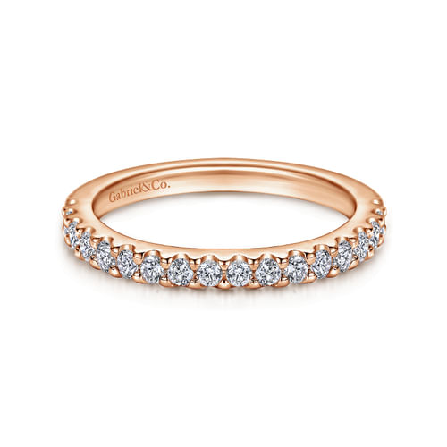 14K Rose Gold Matching Diamond Wedding Band