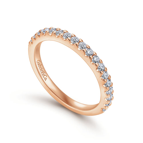 14K Rose Gold Matching Diamond Wedding Band