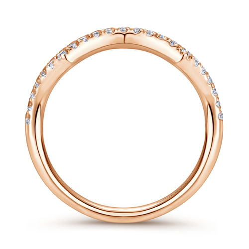 14K Rose Gold Matching Diamond Wedding Band