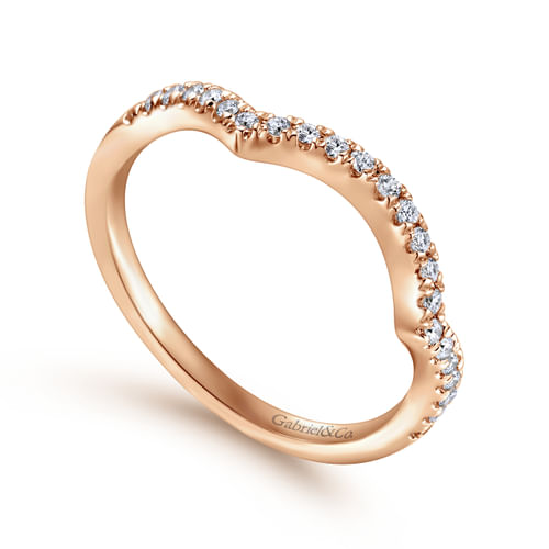 14K Rose Gold Matching Diamond Wedding Band
